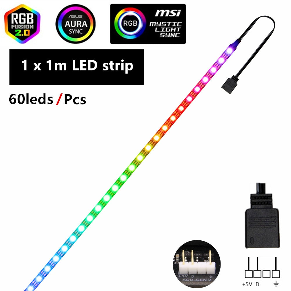 Bande de LEDs RVB WS2812b (5V 3 Pin adressable LED headers)