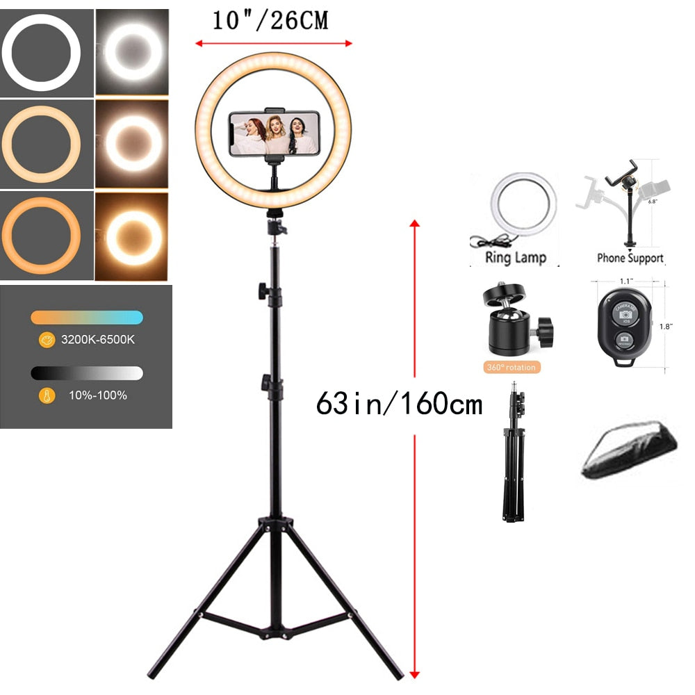 26cm LED Selfie Ring Light Stand Tripod