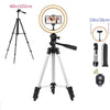 LED selfie ring light with 26cm tripod stand
