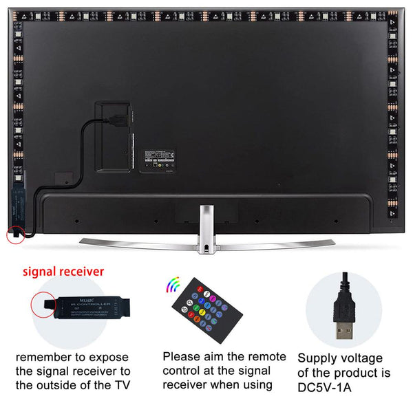 Music sync RGB LED TV rétroéclairage - alimenté par USB