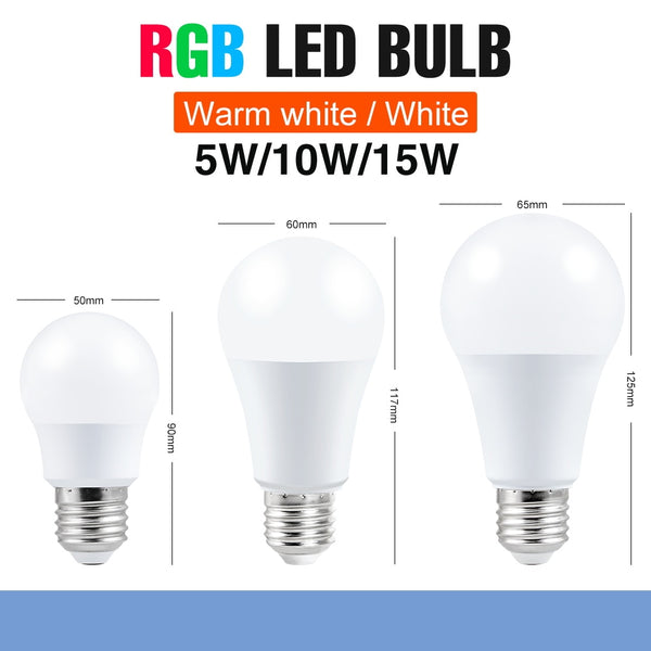 RGB LED bulb 220V E27 with IR remote control