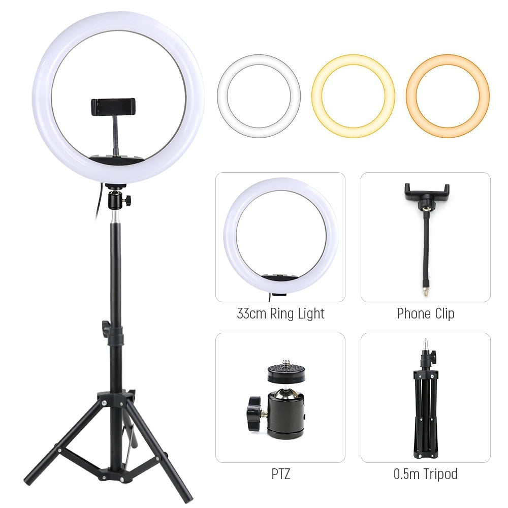 10 13 pouces LED Selfie Ring Light Avec Trépied