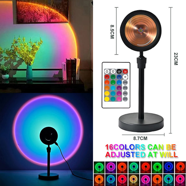 LED lampe projecteur de coucher de soleil - ambiance arc-en-ciel