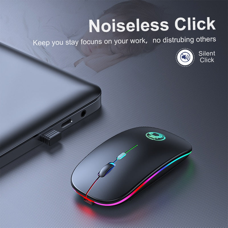 Wireless Mouse Ergonomic Bluetooth RGB Rechargeable