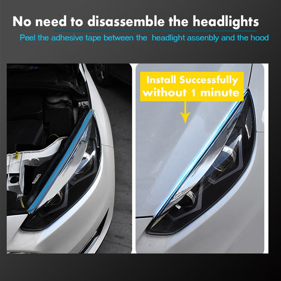 Led DRL Car Flexible Waterproof Auto Turn Signal