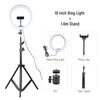 LED selfie ring light, 10-13 inches with tripod