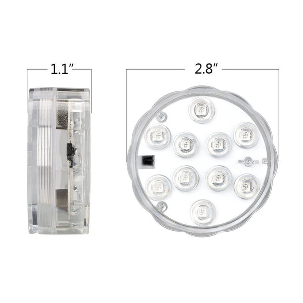 Waterproof IP68 submersible LED lights, multi-color