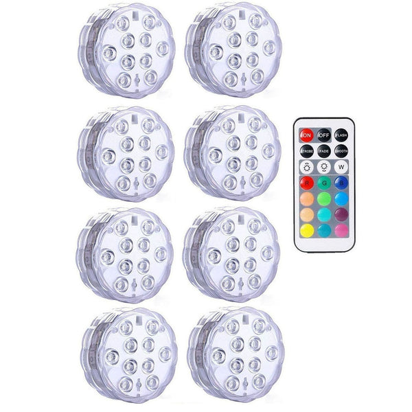 Waterproof IP68 submersible LED lights, multi-color