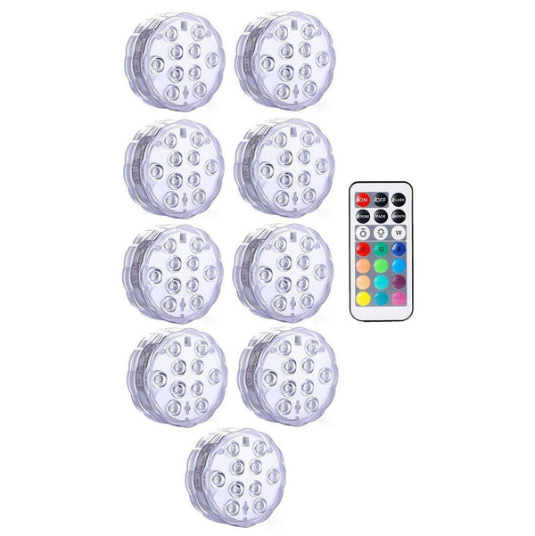 Waterproof IP68 submersible LED lights, multi-color