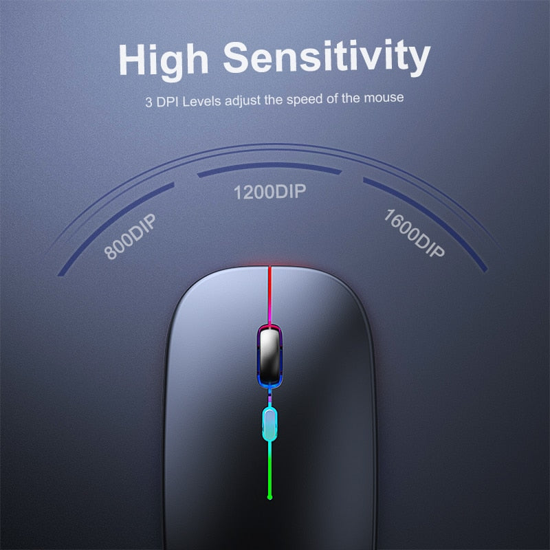 Wireless Mouse Ergonomic Bluetooth RGB Rechargeable