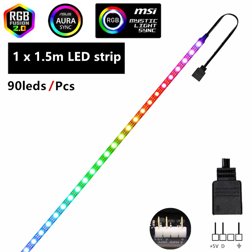 Bande de LEDs RVB WS2812b (5V 3 Pin adressable LED headers)