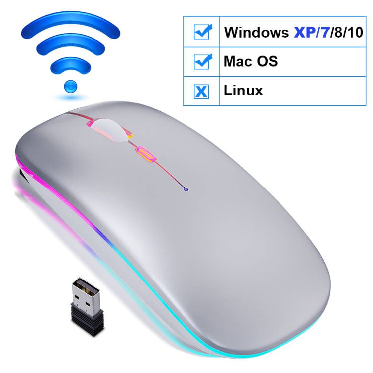 Wireless Mouse Ergonomic Bluetooth RGB Rechargeable