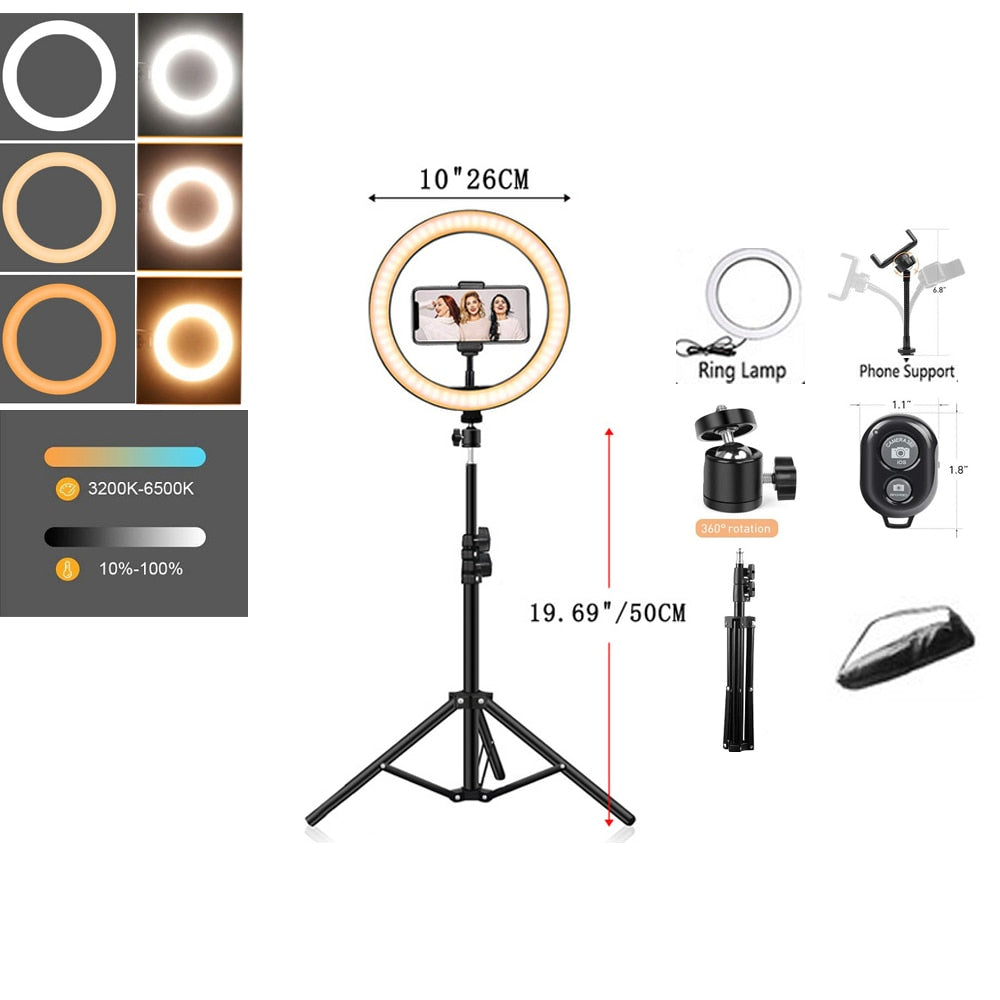 26cm LED Selfie Ring Light Stand Tripod