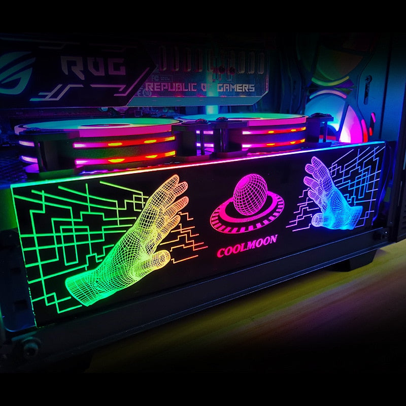 Support de carte graphique LED RVB à changement de couleur