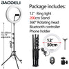 LED selfie ring light with 26cm tripod stand