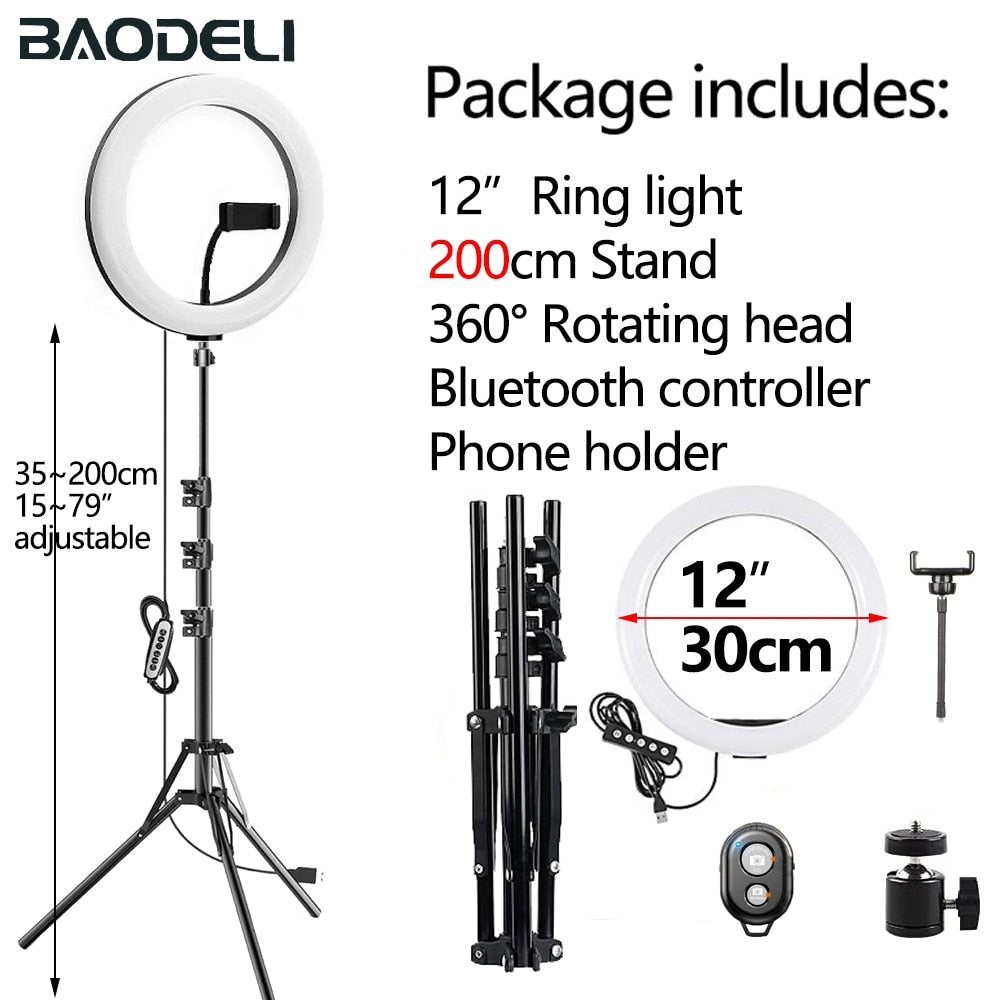 26cm LED Selfie Ring Light Stand Tripod