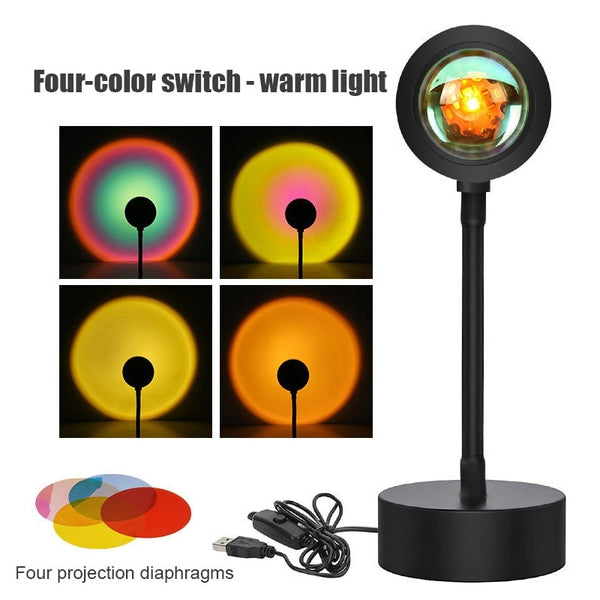 LED lampe projecteur de coucher de soleil - ambiance arc-en-ciel