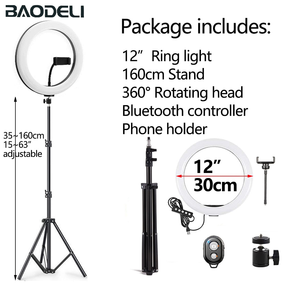 26cm LED Selfie Ring Light Stand Tripod