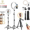LED selfie ring light with 26cm tripod stand