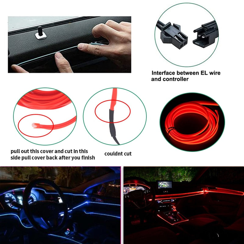 Neon LED Car Interior Lighting Strips